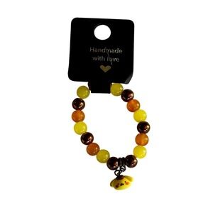 Handmade Beaded Bracelet with‎ Pompompurin Charm, Cute, Kawaii Style